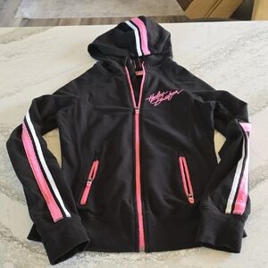 Small Harley Davidson Black and Pink Hoodie Jacket